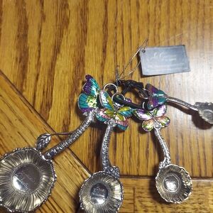 GANZ Silver and Multicolor Butterfly Measuring Spoons